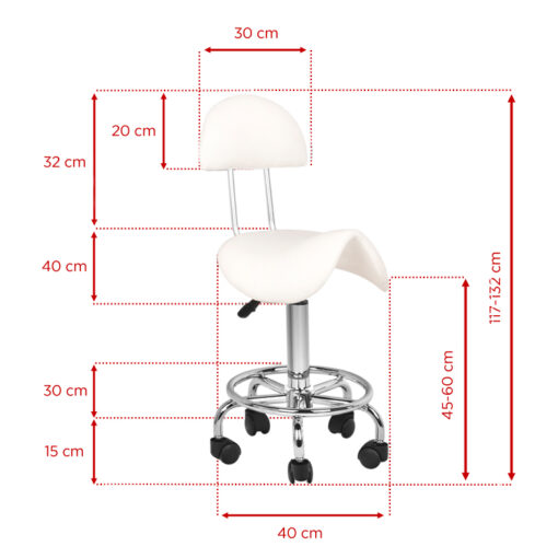 Taboret kosmetyczny 6001 biały