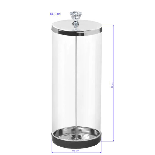 Pojemnik szklany do dezynfekcji narzędzi 1400 ml
