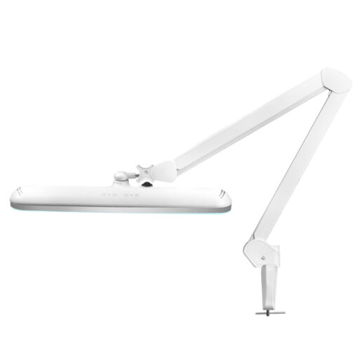 Lampa warsztatowa LED z imadełkiem, biała – regulacja natężenia i barwy światła