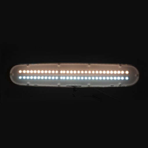 Lampa warsztatowa LED z imadełkiem, biała – regulacja natężenia i barwy światła