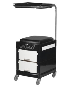 Pomocnik - taboret do pedicure 16 plus czarny/biały
