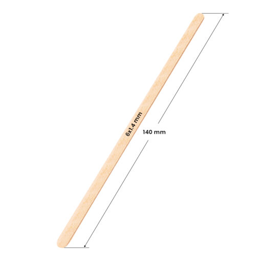 Szpatułka drewniana mała 140 x 6 x 1.4 mm - 100 sztuk