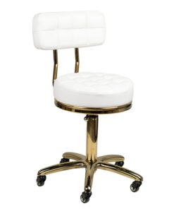 Taboret kosmetyczny Gold AM-961 biały