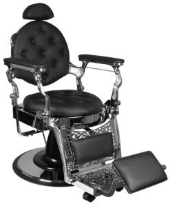 Gabbiano fotel barberski Giulio Silver czarny
