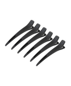 Klamry fryzjerskie do włosów Carbon E-15 6 szt. 11,5 cm czarne