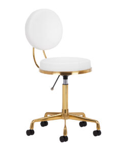 Taboret kosmetyczny H5 złoto biały
