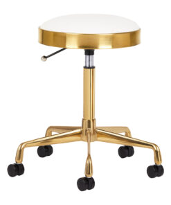Taboret kosmetyczny H7 złoty biały