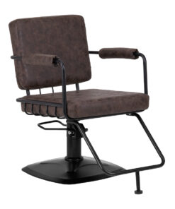 Gabbiano fotel fryzjerski Katania Loft Old Leather ciemny brąz