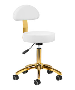 Taboret kosmetyczny AM-304G złoto biały