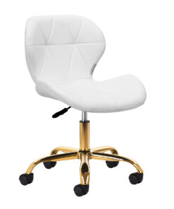 Taboret kosmetyczny QS-06G złoto biały