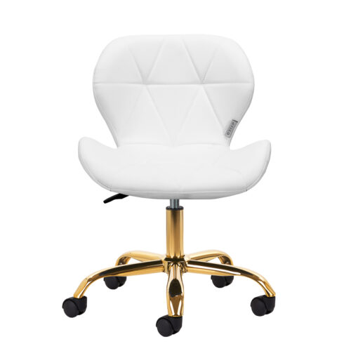 Taboret kosmetyczny QS-06G złoto biały