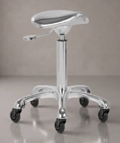 Taboret fryzjerski Fine Silver Roll Speed – taboret na kółkach z regulacją wysokości