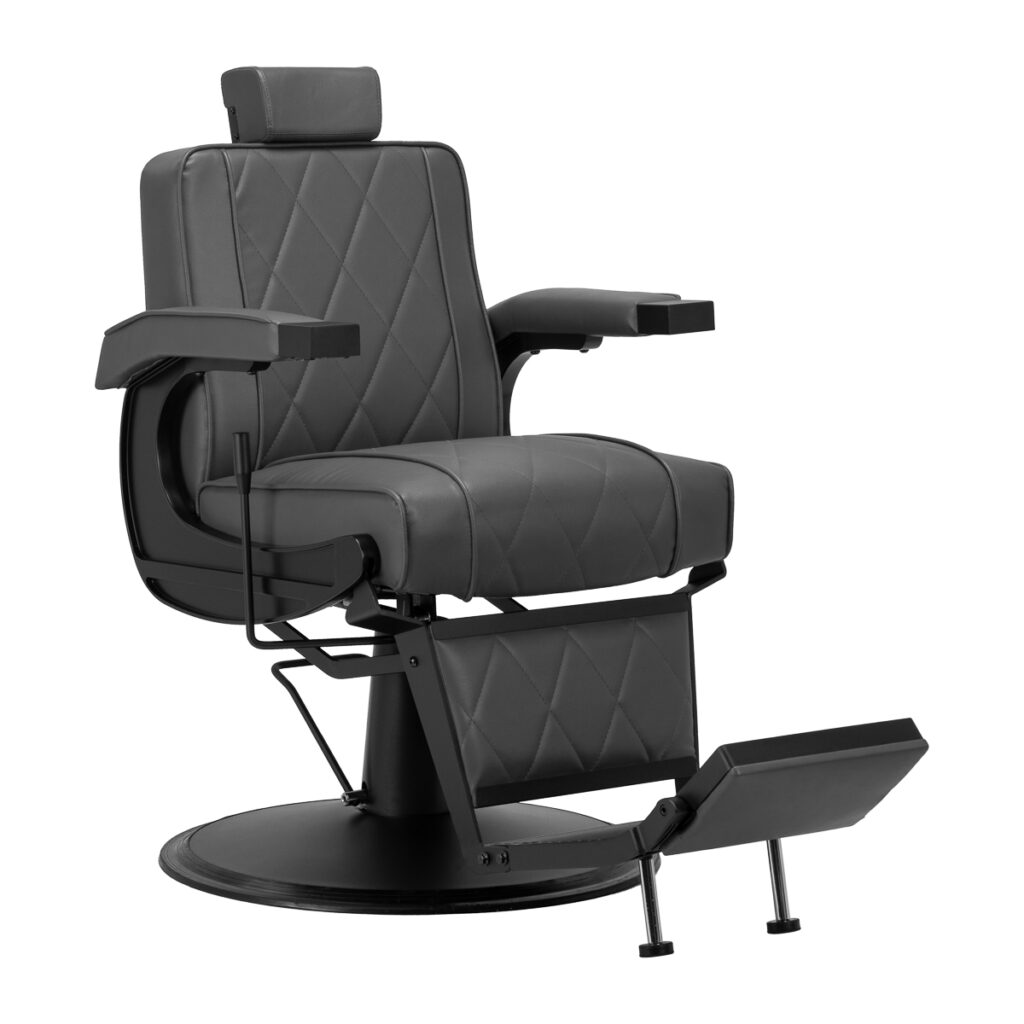 Hair System fotel barberski BM88066B szary czarna rama