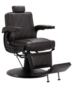 Hair System fotel barberski BM88066B brązowy czarna rama