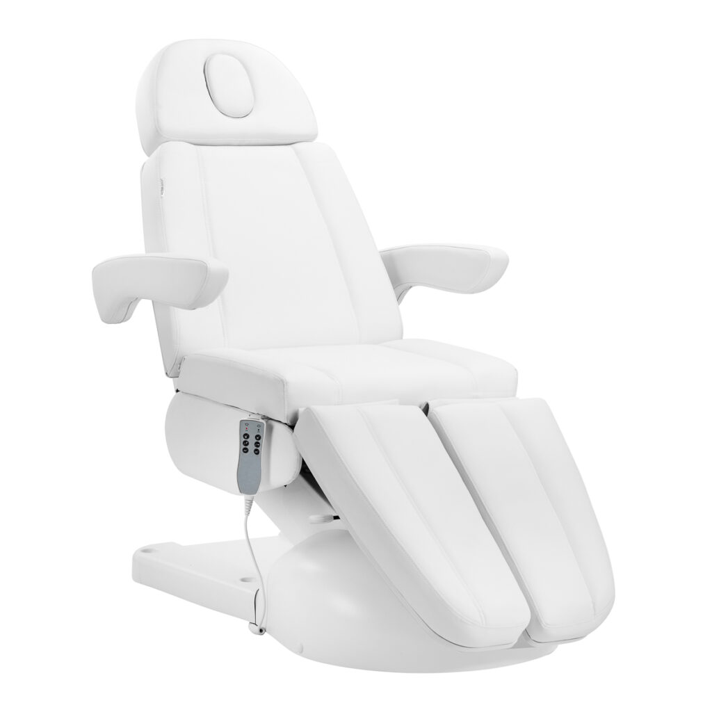 Fotel kosmetyczny elektr. Azzurro Lux 3m pedi biały